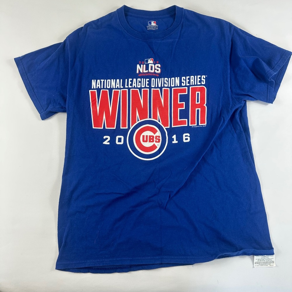 Mens M Chicago Cubs NLDS National League Division Winner 2016 Royal Blue T Shirt